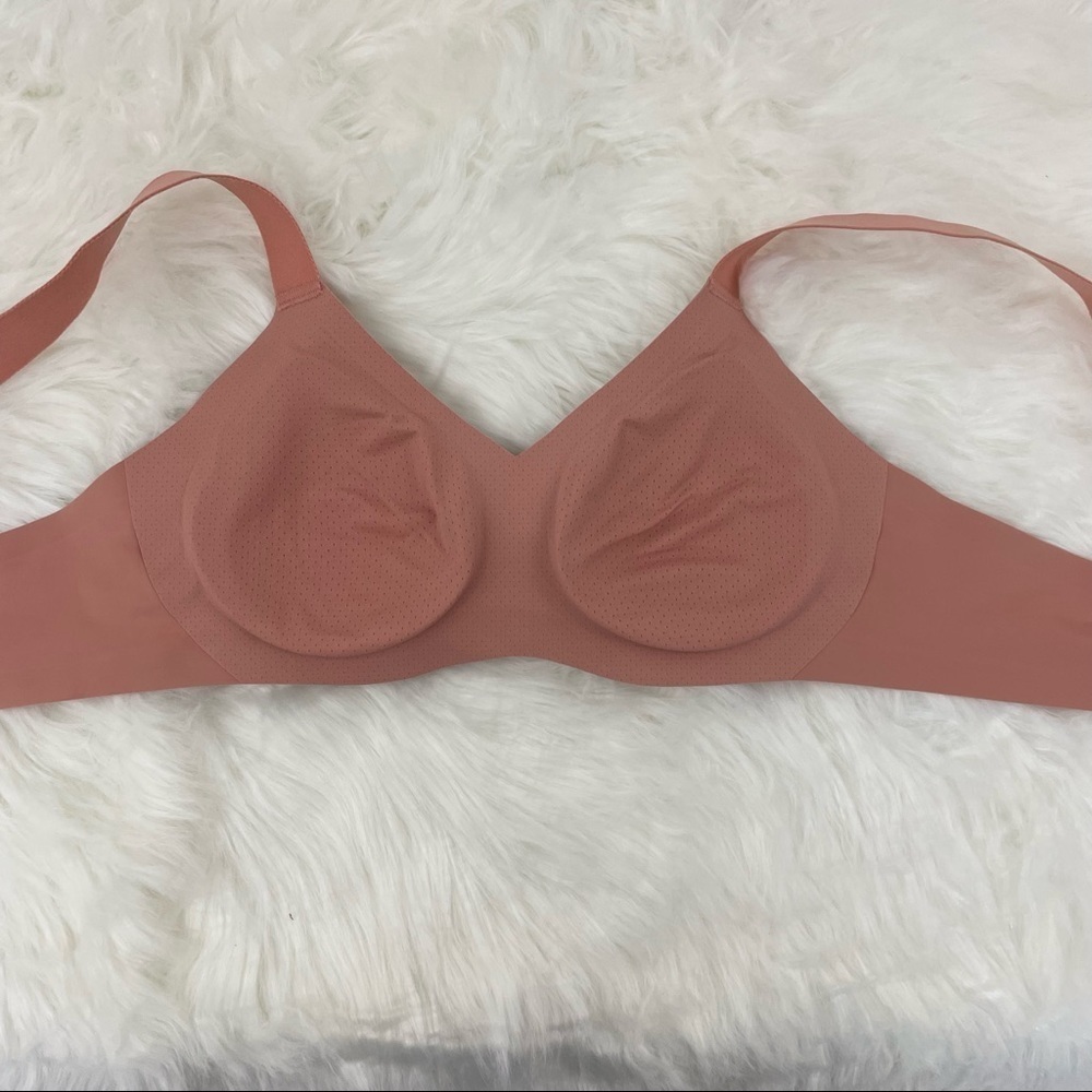 Knix Padded V-Neck Bra with Wide Straps, Size 2, in Color "Pink Ginger" - Picture 3 of 8